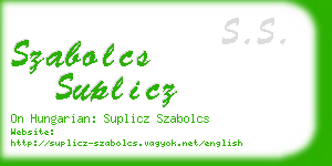 szabolcs suplicz business card